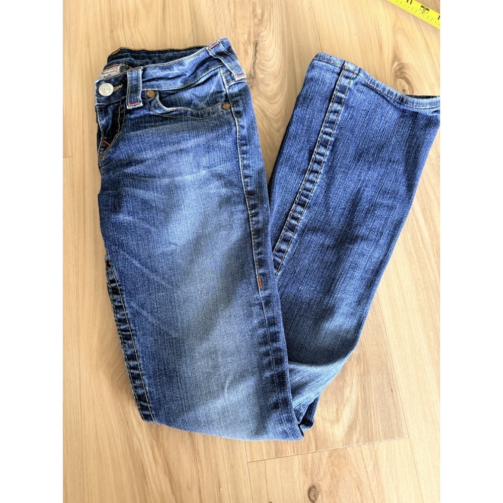 Vtg True Religion Becky Super T Boot Cut Blue Jeans Womens 26 Distressed USA